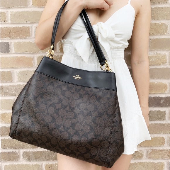 Coach large tote brown signature black - Picture 4 of 5